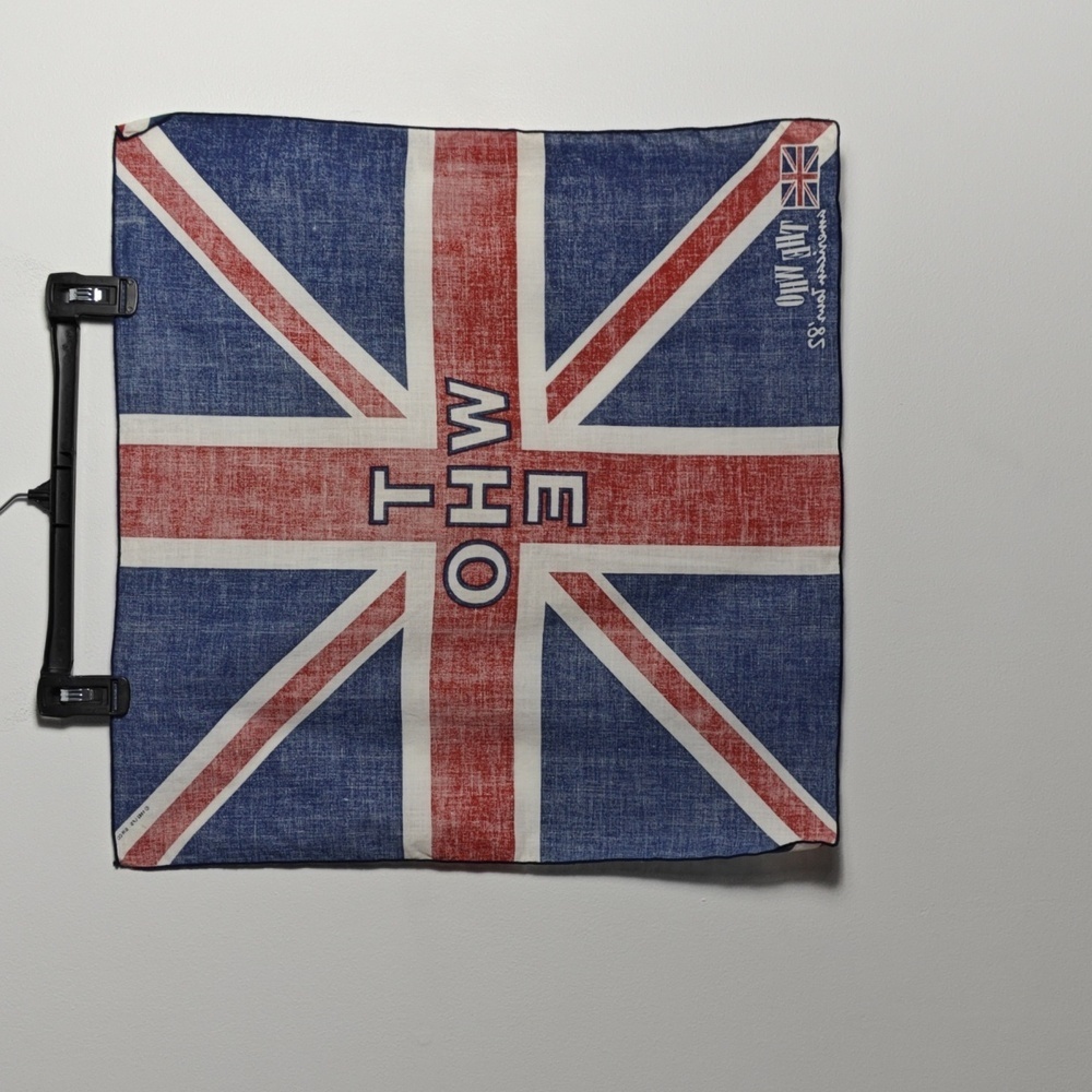 THE WHO Band Tour 1982 VINTAGE ‘82 Souvenir British Union Jack Logo Bandana - Picture 10 of 15